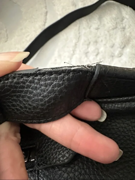 Black faux leather GUESS Backpack with Rainbow Question Mark Graphic - Picture 9 of 10